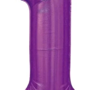 Paarse Cijfer Ballon 1 Jaar Glans 86cm van WeFiesta koop je bij Partywinkel