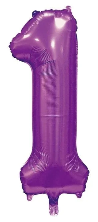 Paarse Cijfer Ballon 1 Jaar Glans 86cm van WeFiesta koop je bij Partywinkel
