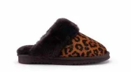 WARMBAT Damen Hausschuhe COLLIE PRINT panther cognac