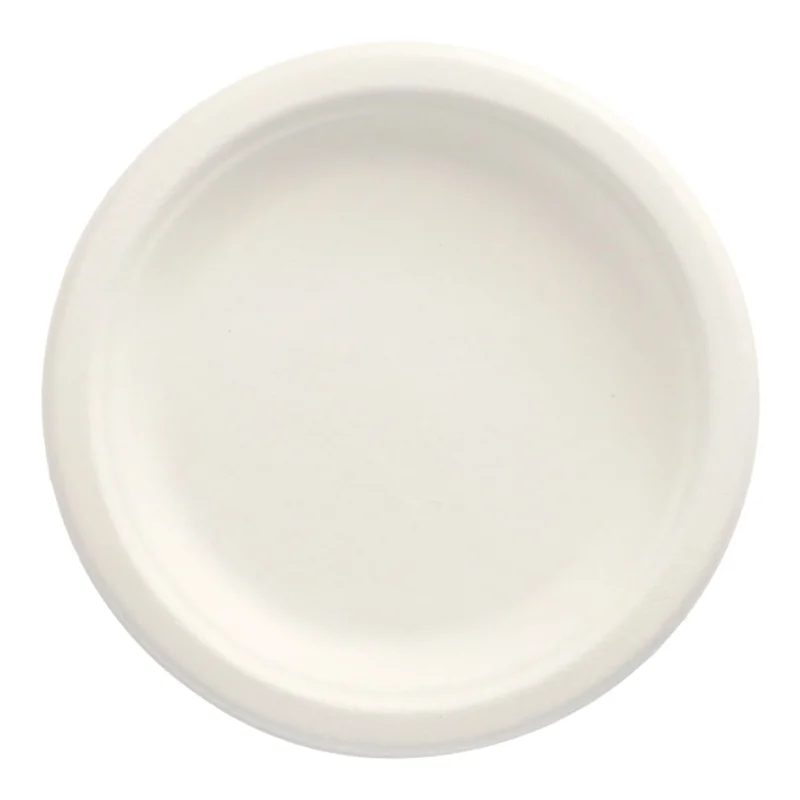 Papstar Pure Einwegteller, Zuckerrohr, Ø 15 cm 1 Packung (50 Stück), Weiß