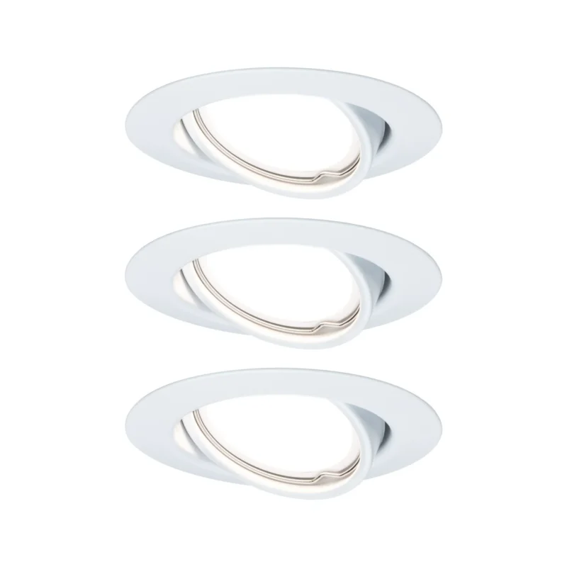 EBL Base rund schwenkbar LED 3x5W 230VGU10 51mm Weiß matt/Metall