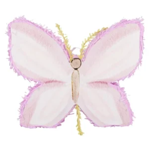 Piñata papillon pour anniversaire lilas et crème