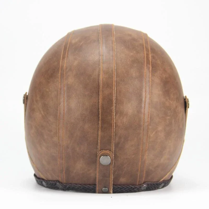 Brehn | Retro Vintage Motorradhelm Offenes Gesicht Mit Brillenmaske