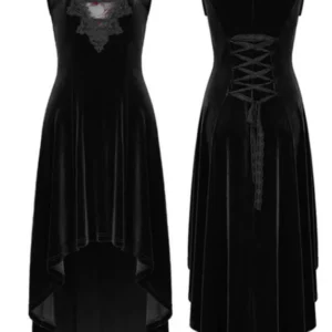 Punk Rave Aurora Velvet Kleid Schwarz
