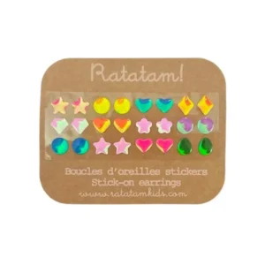 Ratatam - Klebe-Ohrringe (12 Stück) • Mix - ROSA ECK