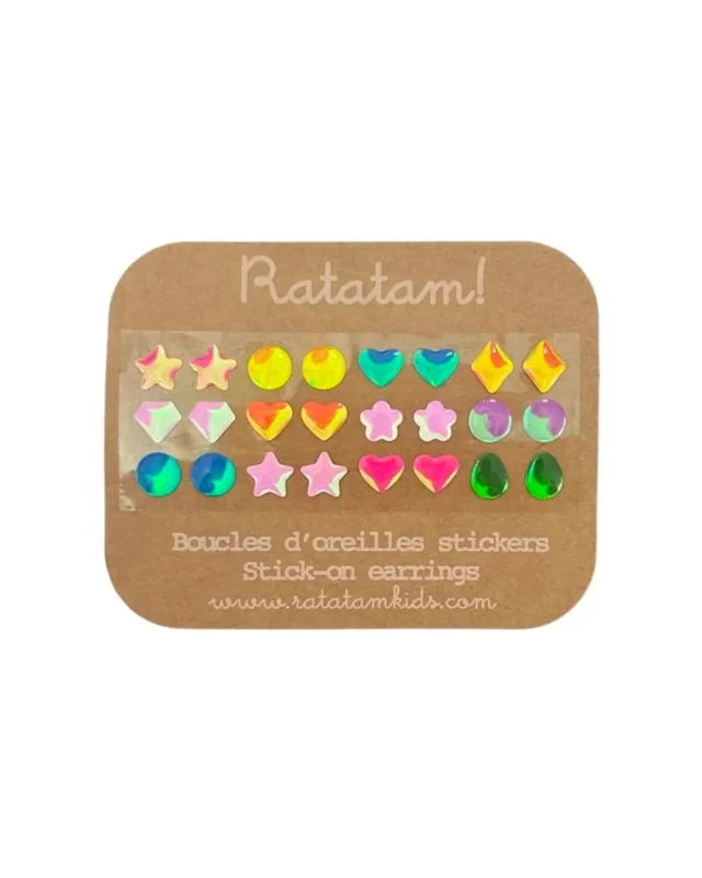 Ratatam - Klebe-Ohrringe (12 Stück) • Mix - ROSA ECK