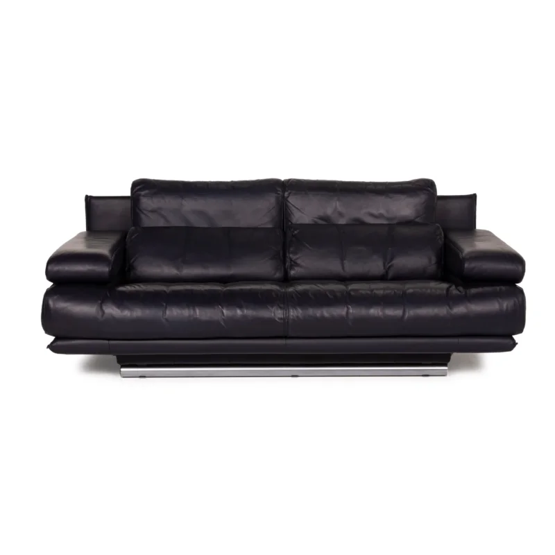 Rolf Benz 6500 Leder Sofa Blau Zweisitzer Dunkelblau