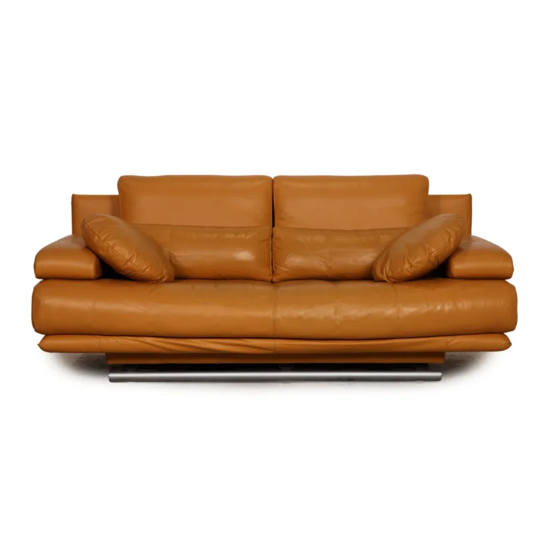 Rolf Benz 6500 Leder Zweisitzer Cognac Braun Sofa Couch