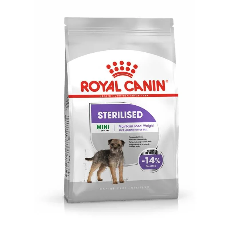 Royal Canin Sterilised Mini dry dog food pouch for small sterilized dogs up to 10kg