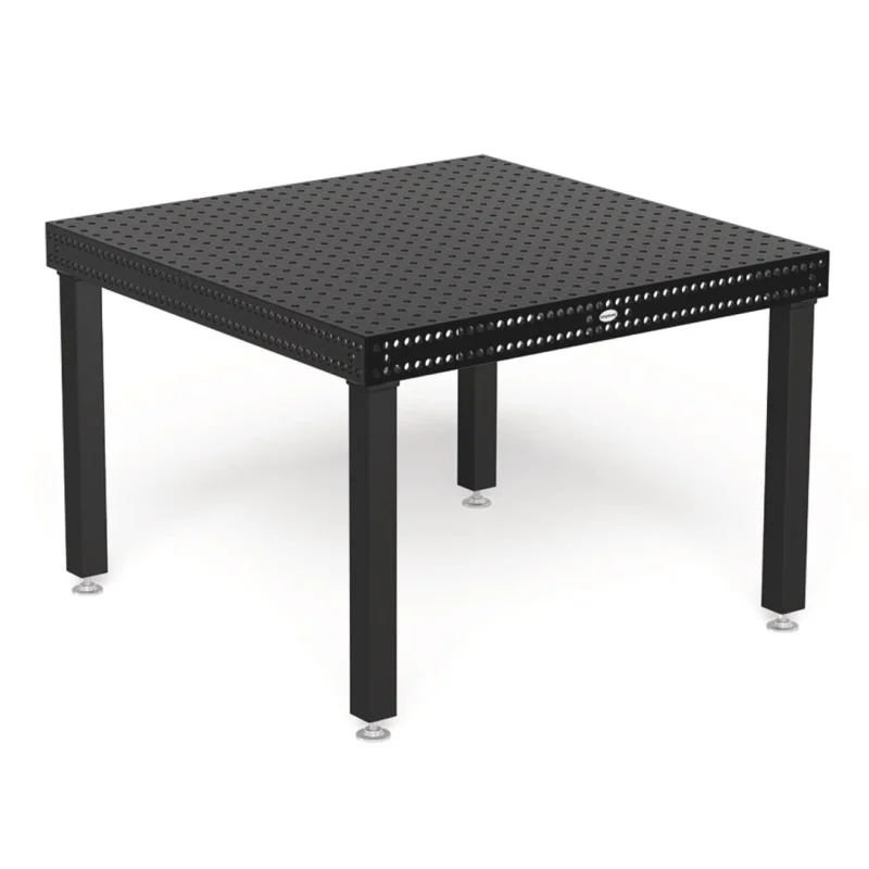 Produktansicht von Siegmund Schweißtisch 1200 x 1200 x 150 mm Professional 750 System 22 Plasmanitriert Höhe 700 mm mit Lenkrolle und Feststellbremse