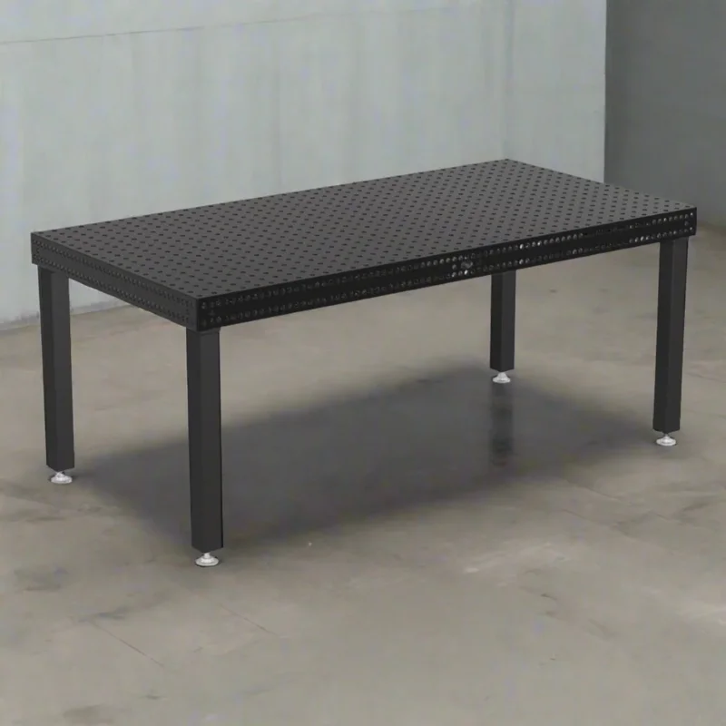 Produktansicht von Siegmund Schweißtisch 2000 x 1000 x 150 mm Professional 750 System 22 Plasmanitriert Höhe 700 mm mit Lenkrolle und Feststellbremse