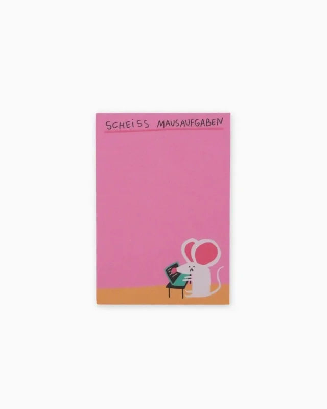 Slinga Illustration - SCHEISS MAUSAUFGABEN Notizblock - Notizblock - ROSA ECK Concept Store