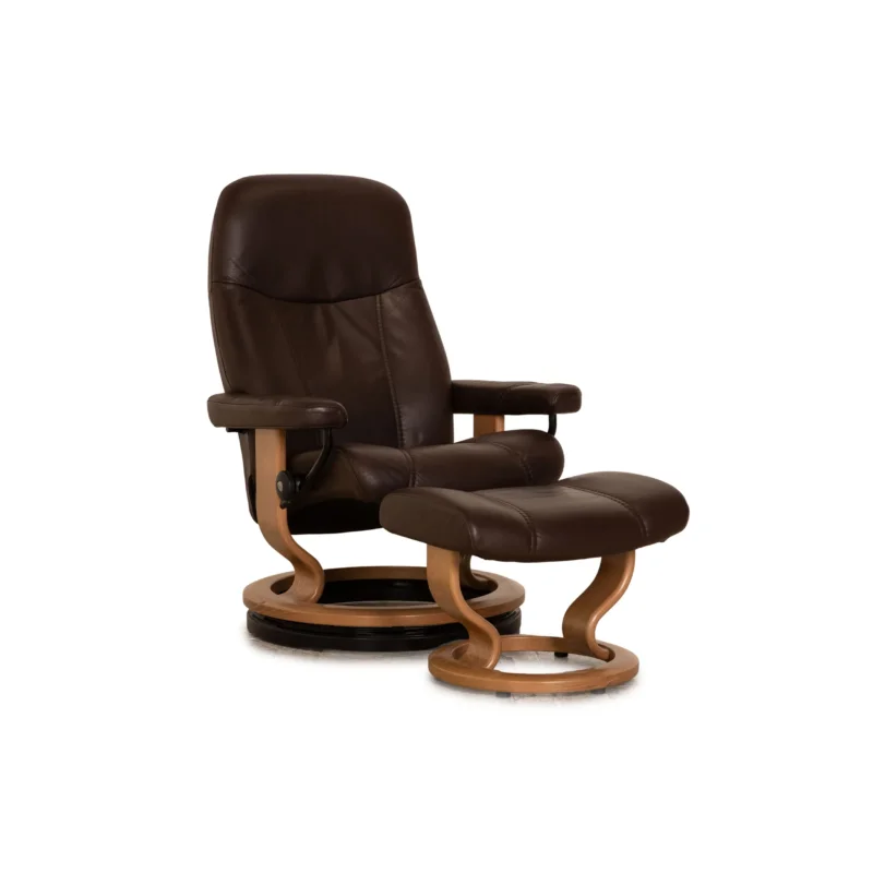 Stressless Consul Leder Sessel Braun manuelle Funktion Relaxfunktion inkl. Hocker