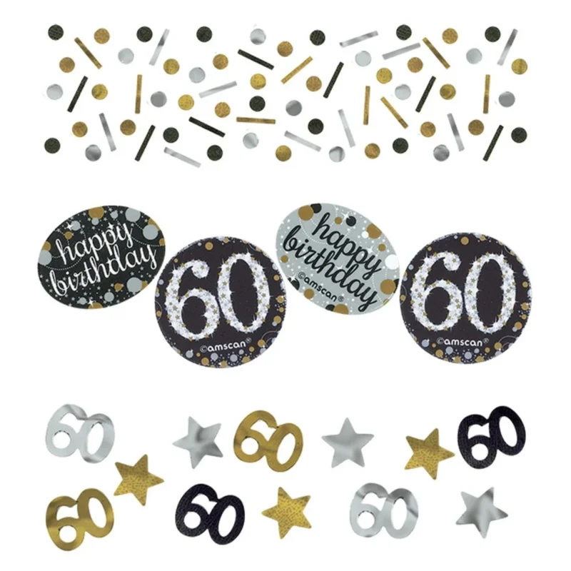 Tafelconfetti 60 Jaar Happy Birthday 34gr van Riethmueller koop je bij Partywinkel