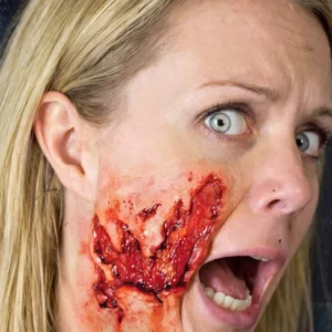 Temporäres Halloween-Tattoo aufgeschürfte Haut offene Wunde 3D-Effekt
