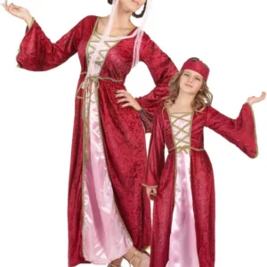 Mittelalter-Königin-Paarkostüm für Mutter und Tochter