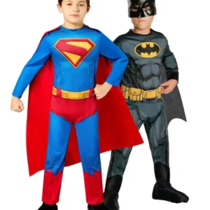 Batman™ und Superman™ Partnerkostüm für Kinder