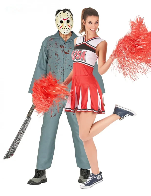 Paarkostüm Serienkiller und Cheerleader Erwachsene