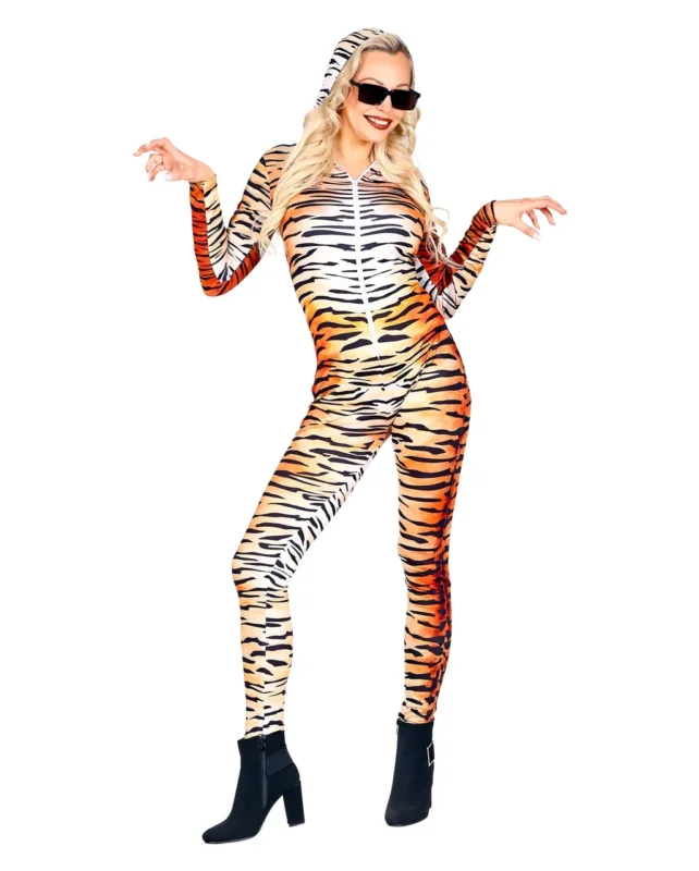 Tiger Jumpsuit mit Animal Print