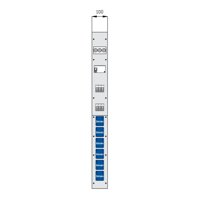 Walther Werke - Baustromverteiler Wechselmodul 86010006 100mm,1RCD,6Schutz