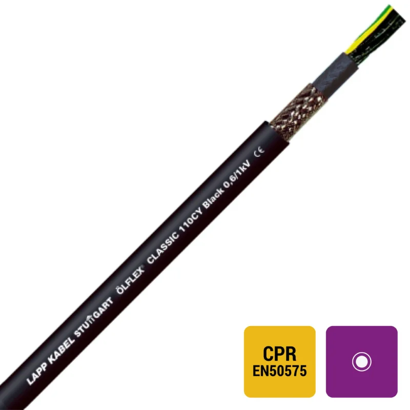 Lapp Kabel&Leitung - Energiekabel >= 1 kV, für ortsveränderlichen Einsatz ÖLFLEX CLASSIC 110 CY BK 1121324/1000 0,6/1kV 18G1,5 − 1000 Meter