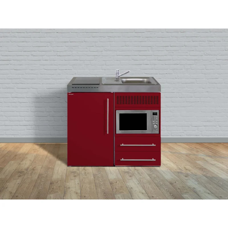 Stengel - Mini-Küche Miniküche Premiumline MPMBR100KSMWKSliBre Bordeauxrot