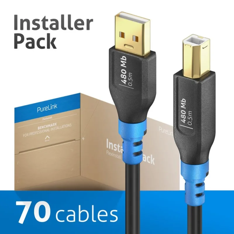 PureLink - PC-Kabel USB-A>B Kabel 0,5m FI-U200-005-PCK FlexInstall,VE 70Stk