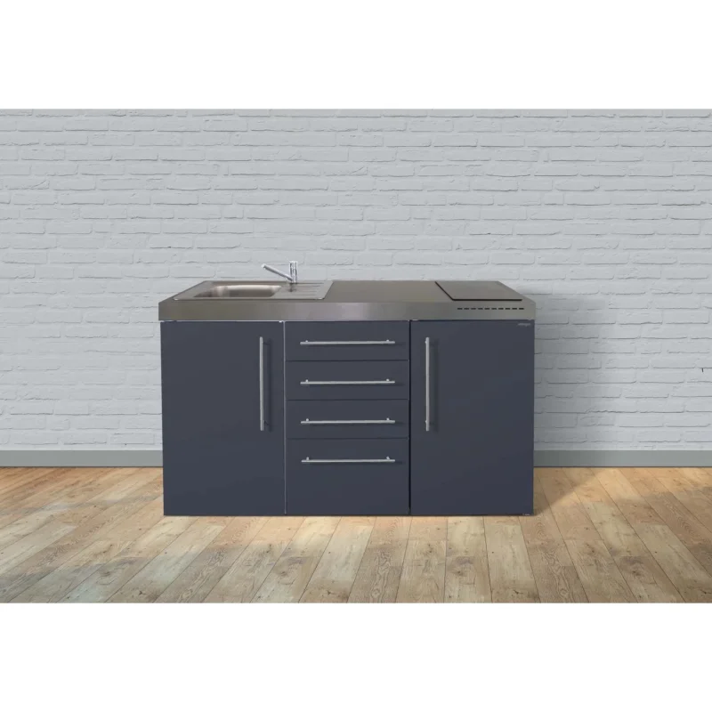 Stengel - Mini-Küche Miniküche Premiumline MPS4GA150IKFreBli Schiefergrau