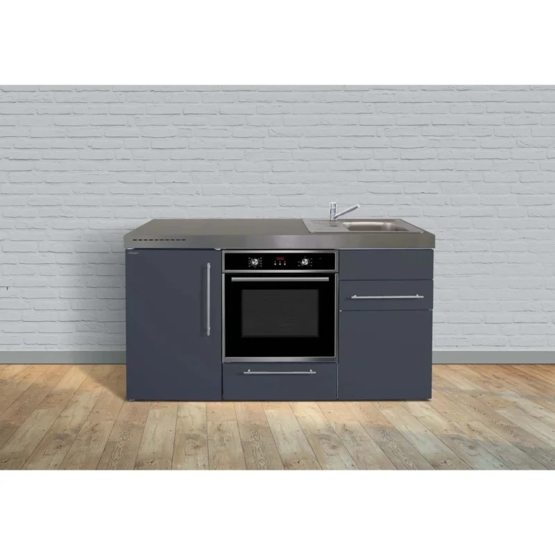 Stengel - Mini-Küche Miniküche Premiumline MPBSG160KSGKFliBreS Schiefergrau