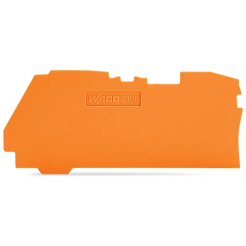 WAGO - Abschluss- und Zwischenplatte für Reihenklemme Abschluss Zwischenplatte 2106-1292 1 mm dick, orange − 25 Stück