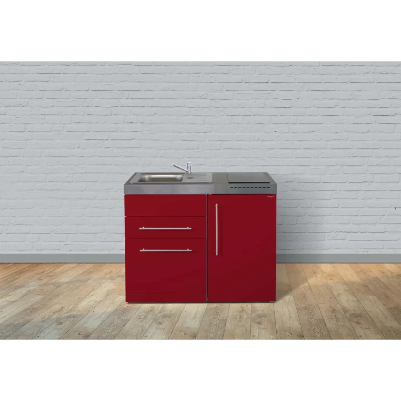 Stengel - Mini-Küche Miniküche Premiumline MPGSBR110KSGSGKFliBr Bordeauxrot