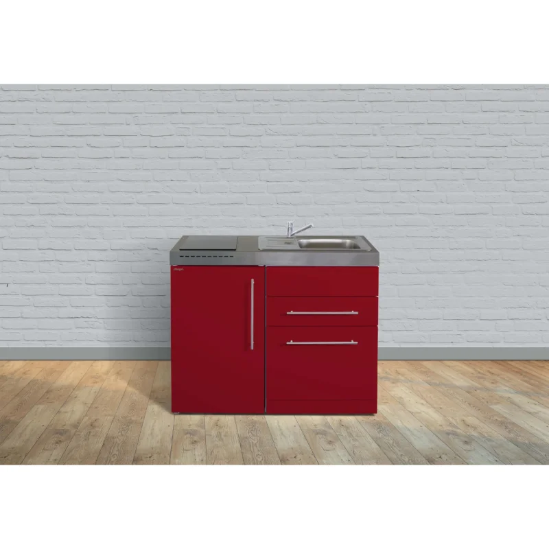 Stengel - Mini-Küche Miniküche Premiumline MPBR110SKSGKFliBreS Bordeauxrot