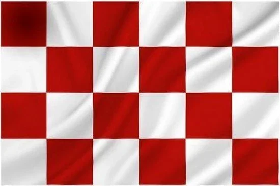 Vlag Brabant - Rood Wit Geblokt - 90 x 150 cm van Partychimp koop je bij Partywinkel