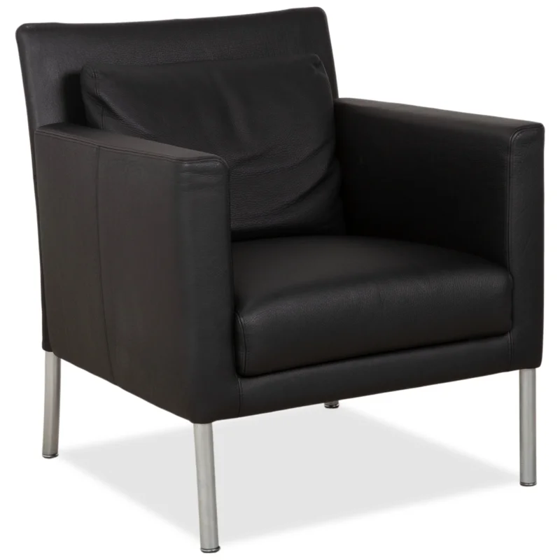 Walter Knoll Jason Leder Sessel Schwarz Nappa Leder Gestell Metall