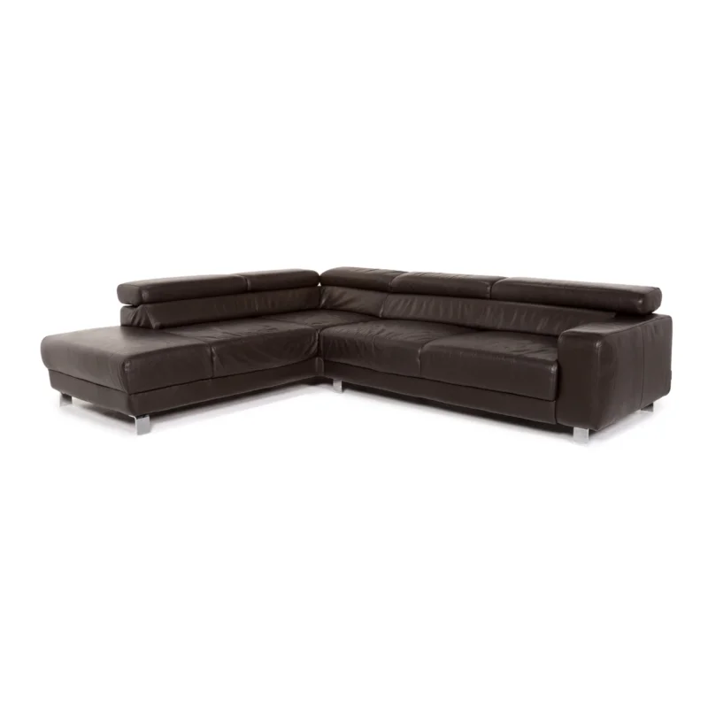 Willi Schillig Leder Ecksofa Braun Dunkelbraun Sofa Funktion Couch #13326