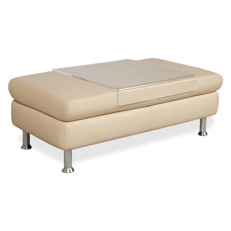 Willi Schillig Loop Leder Hocker Creme Beige