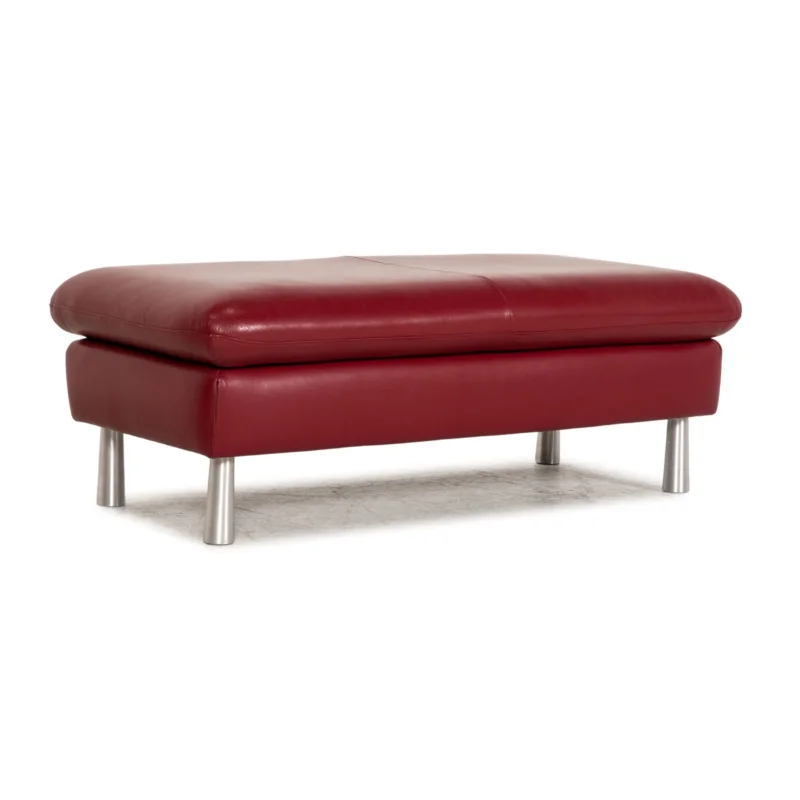 Willi Schillig Loop Leder Hocker Rot