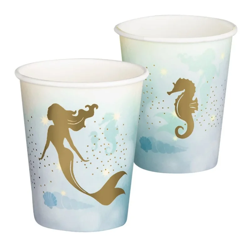 Zeemeermin Bekers Papier 210ml 10st van Boland koop je bij Partywinkel