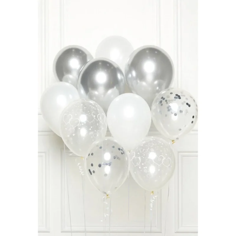 Zilveren Ballonnen Set 30cm 10st van Riethmueller koop je bij Partywinkel